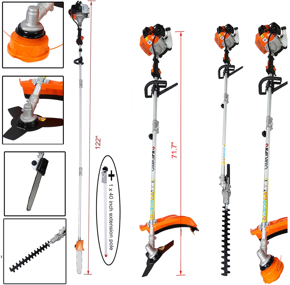 Amazon.com : 32.6cc 2-Cycle Gas Multi-Trimmer | 12-in-1